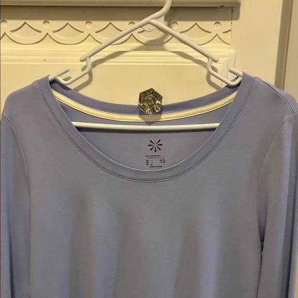 Isaac Mizrahi Live Light Purple Scoop Neck Tunic-3/4 inch sleeves- Large - Picture 3 of 12